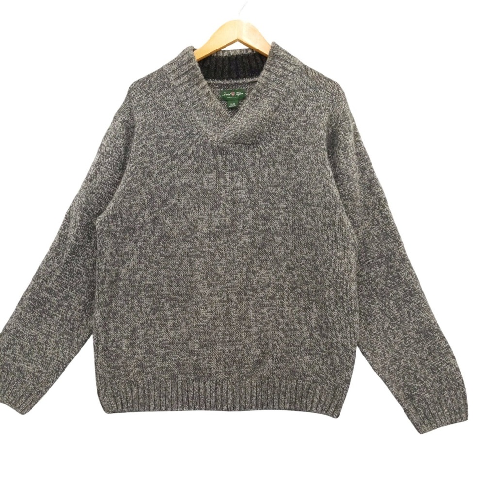 David Taylor Collection Mens XL Shawl Collar Speckled‎ Knit Sweater